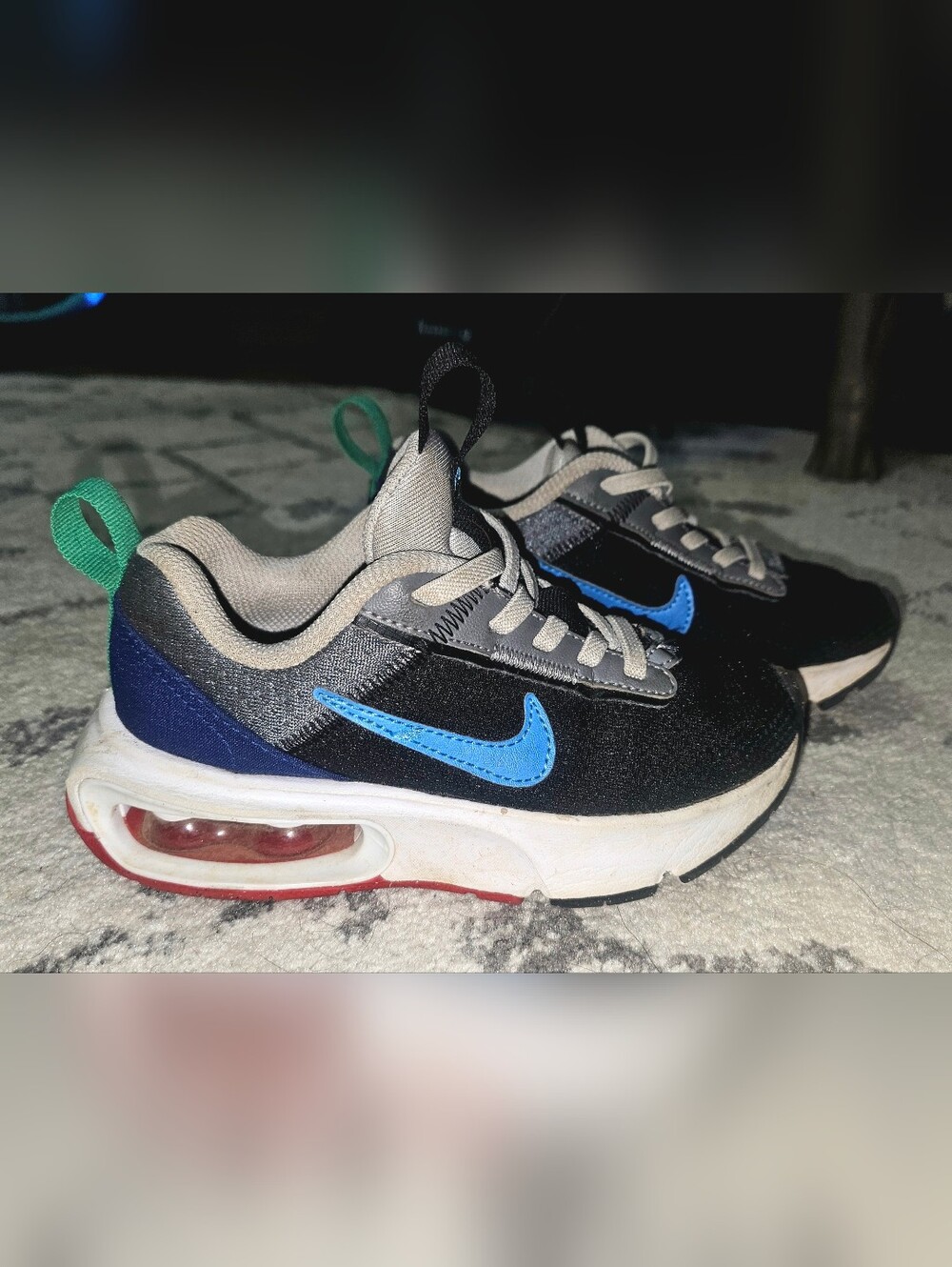 Nike Kids' Size 11 Air Max Inspired Black and Blue Sneaker